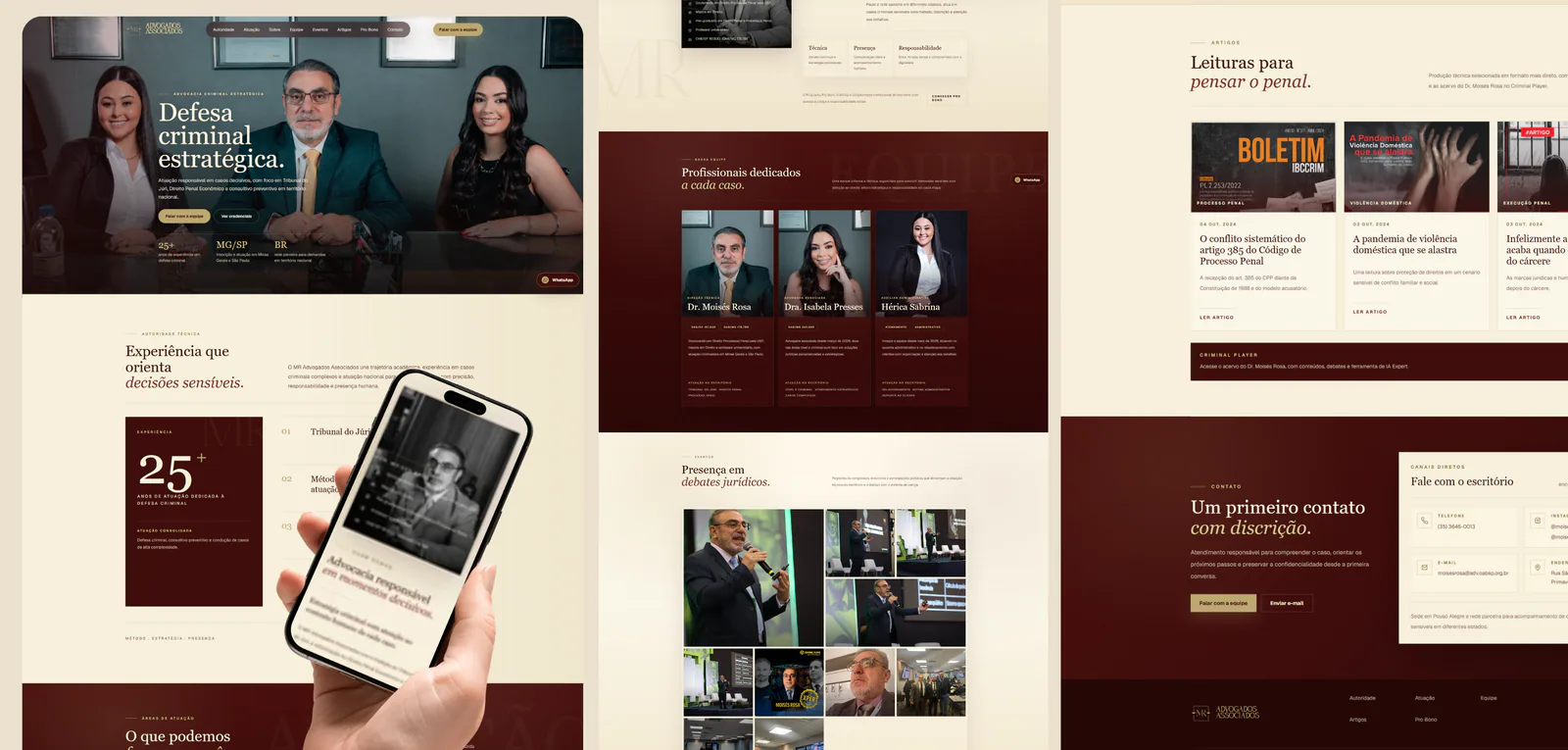Interface do projeto MR Advogados Associados