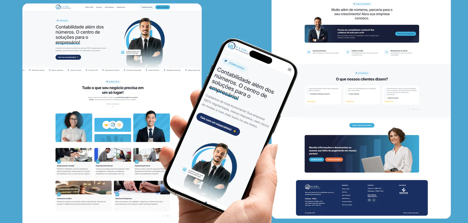 Interface do projeto Sato Contabilidade